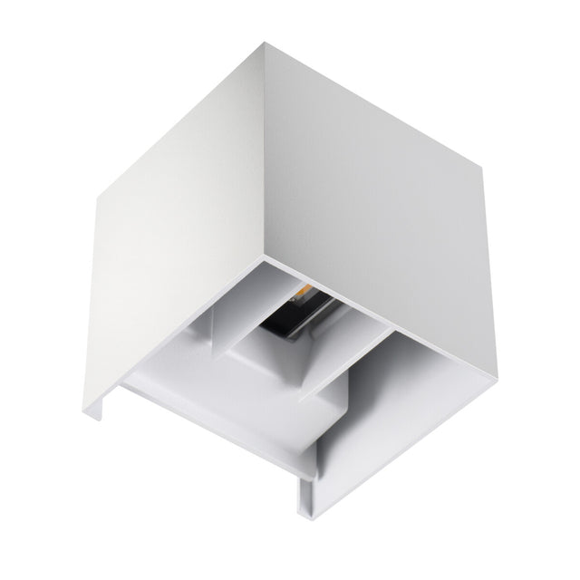 Reka 100x100 7W LED Outdoor Wall Light Up Down - White