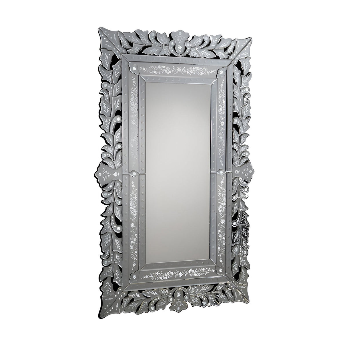 Cleopatra Rectangle Wall Mirror Silver – 122x90cm