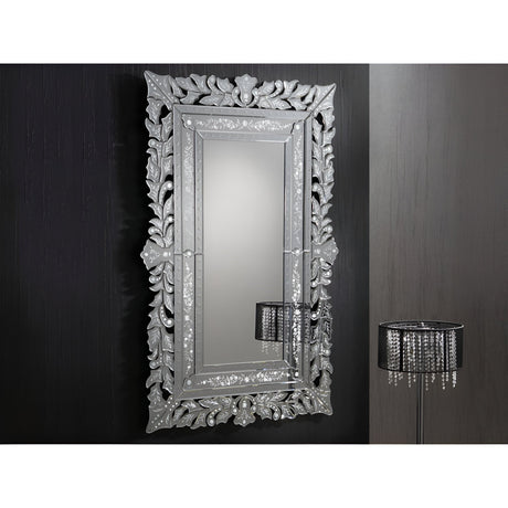 Cleopatra Rectangle Wall Mirror Silver – 122x90cm