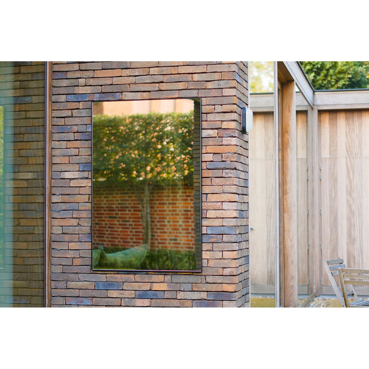 Lucka Outdoor Rectangular Garden Mirror 120cm - Black