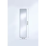 Lucka Outdoor Full Length Garden Mirror, 175cm rectangular design with slim black metal frame, shown on a plain light background with dimension labels for 175cm height and 40cm width.