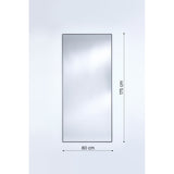 Lucka Outdoor XL full length garden mirror, 175cm by 80cm, rectangular with a slim black metal frame, shown with dimension labels on a plain white background.