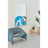 Geode Blue Agate Printed Glass Wall Mirror 130cm