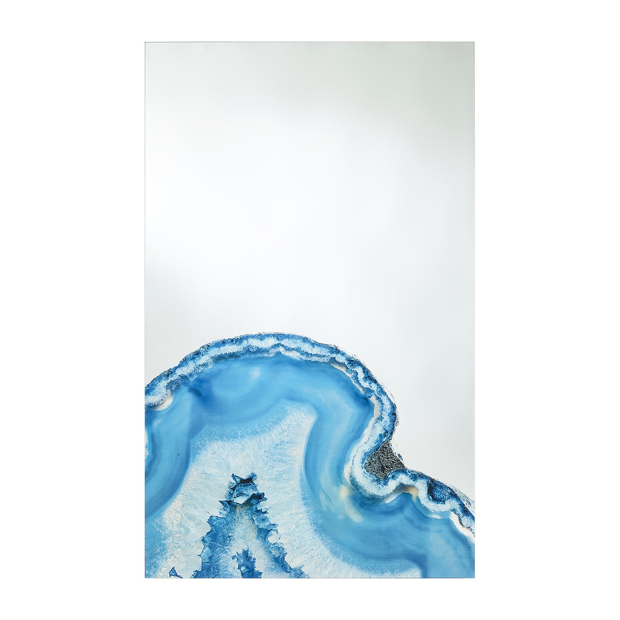 Geode Blue Agate Printed Glass Wall Mirror 130cm