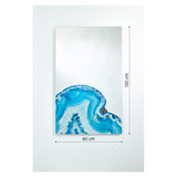 Geode Blue Agate Printed Glass Wall Mirror 130cm