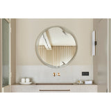 Paint Round Brushed Glass Rotating Wall Mirror 90cm
