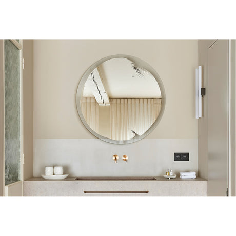 Paint Round Brushed Glass Rotating Wall Mirror 90cm