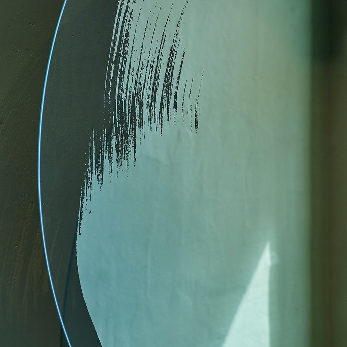 Paint Round Brushed Glass Rotating Wall Mirror 90cm