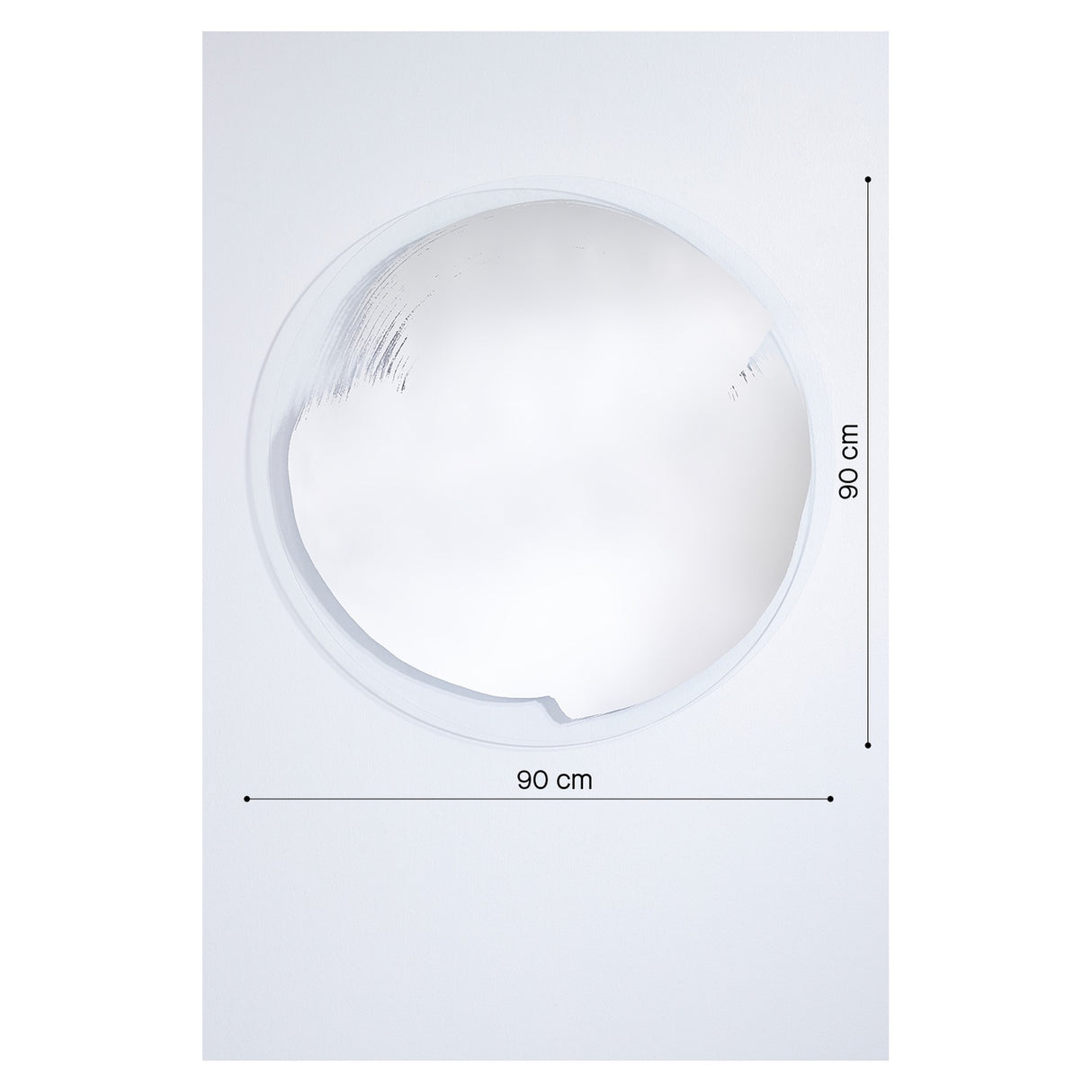 Paint Round Brushed Glass Rotating Wall Mirror 90cm