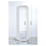 Echo White Double Sided Free Standing Mirror, 193cm tall cheval mirror with ribbed white powder-coated metal frame, shown with dimensions labelled on a plain background.