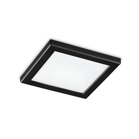 The Lucella Recessed Square LED Downlight features a black frame and a white diffuser, emitting a 3000K glow, perfect for a modern and minimalist design.