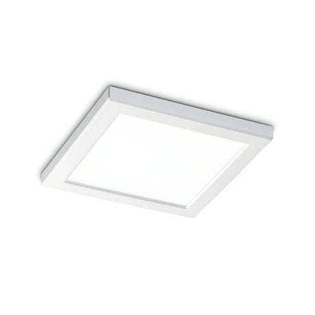 The Lucella Recessed Square LED Downlight, with its 20W capacity and minimalistic white finish, features a flat, translucent panel that evenly distributes light at 3000K for optimal energy efficiency.
