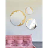 Ornato Gold Leaf Round Rotating Wall Mirror 100cm
