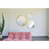 Ornato Gold Leaf Round Rotating Wall Mirror 100cm