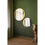 Ornato Gold Leaf Round Rotating Wall Mirror 100cm