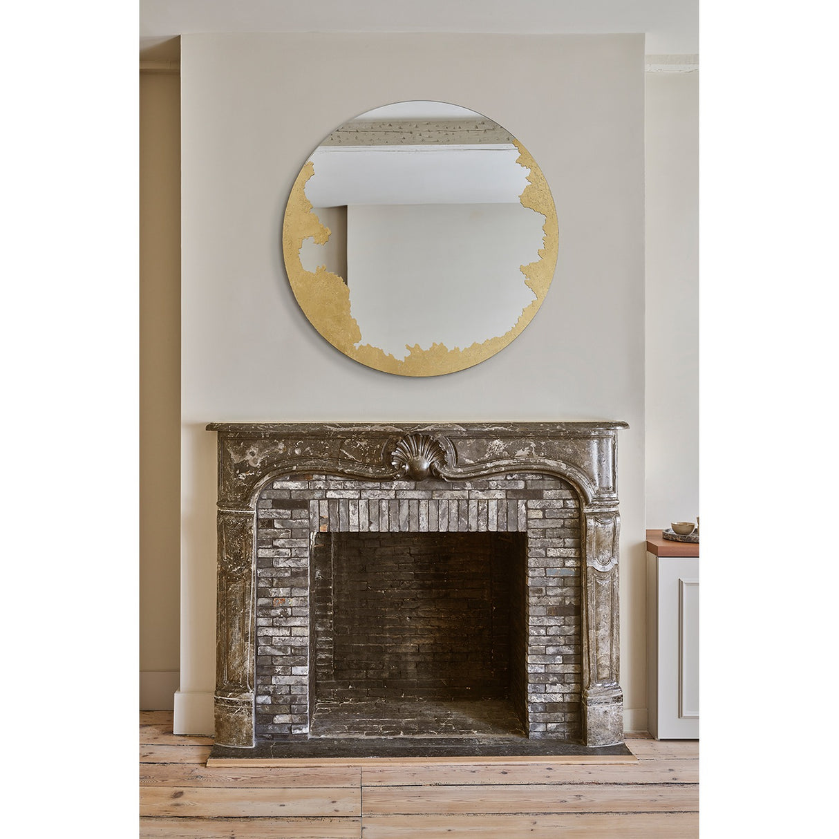Ornato Gold Leaf Round Rotating Wall Mirror 100cm