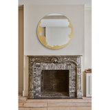 Ornato Gold Leaf Round Rotating Wall Mirror 100cm