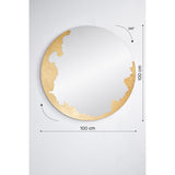 Ornato Gold Leaf Round Rotating Wall Mirror 100cm