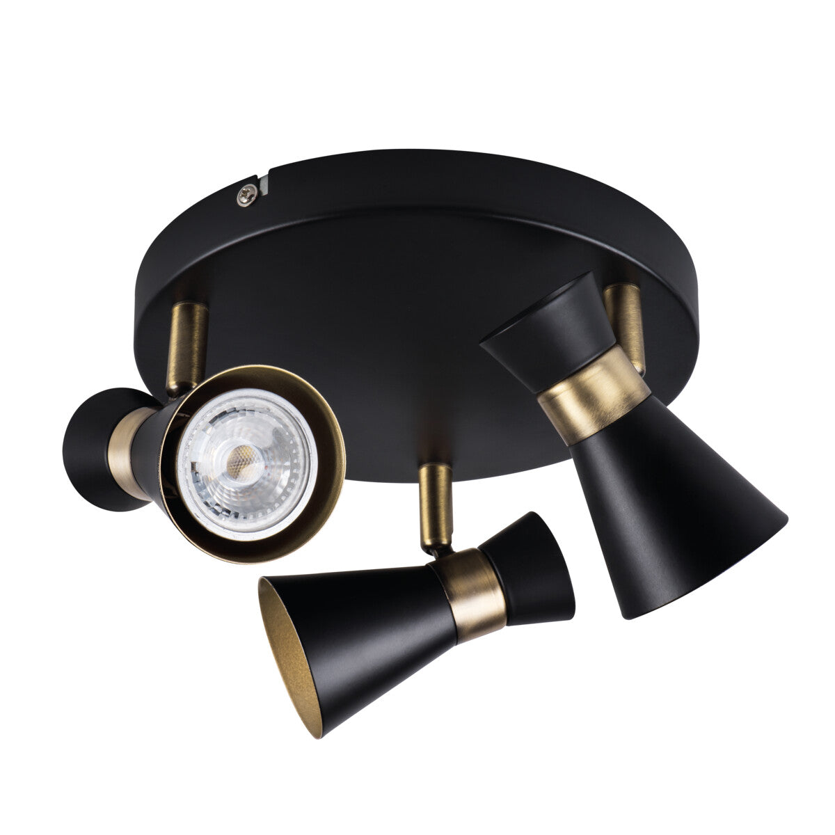 Mileno Ø200 3x GU10 Round Ceiling Light - Black/Gold