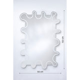 Wiggle Scalloped Edge Wall Mirror, 133cm x 93cm, frameless glass with a wavy scalloped outline and an engraved border line inside the edge, shown with dimensions on a plain white background.
