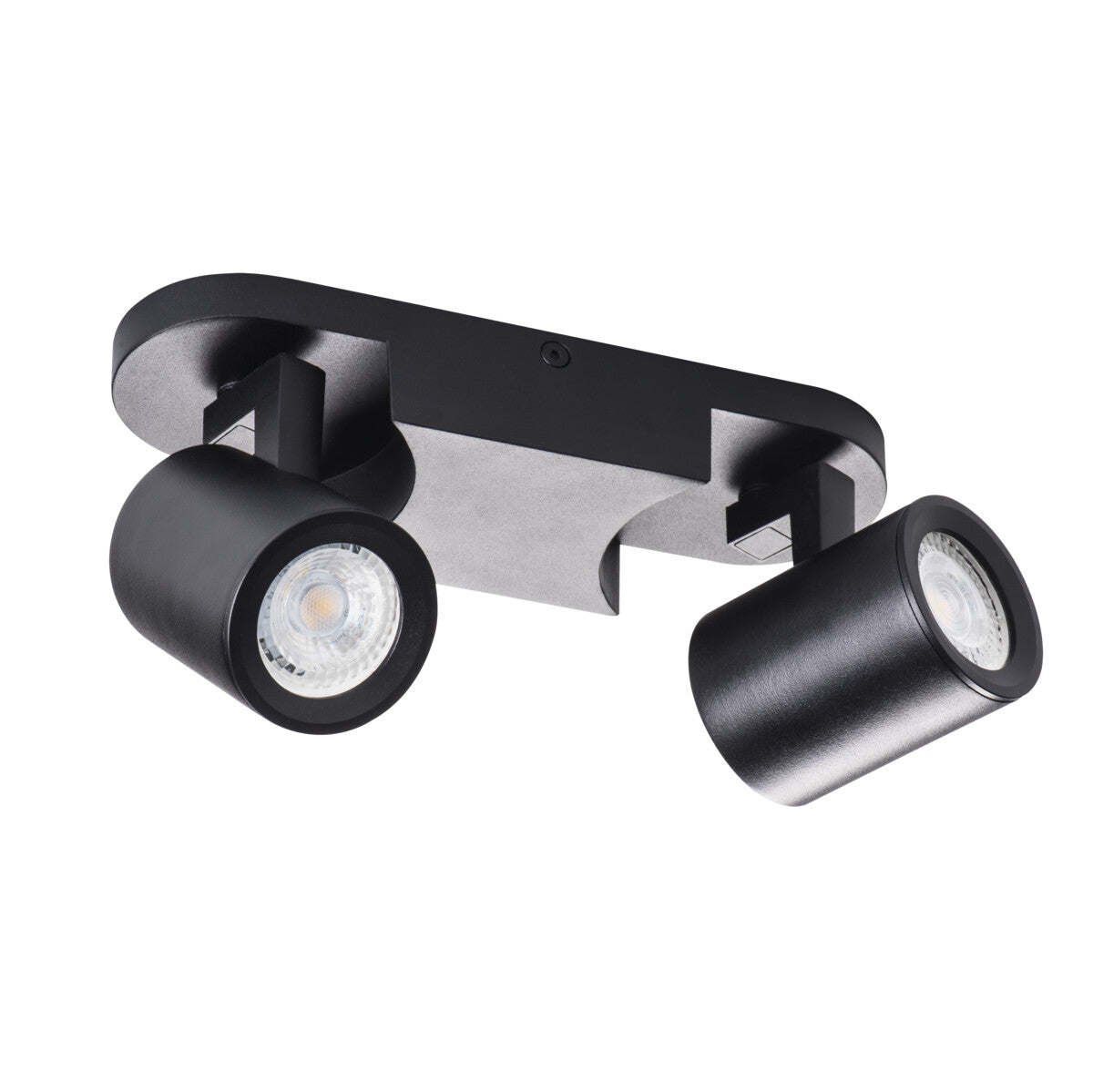 LAURIN 220x70 2x GU10 Round Ceiling and Wall Light - Black