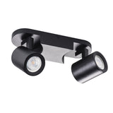 LAURIN 220x70 2x GU10 Round Ceiling and Wall Light - Black