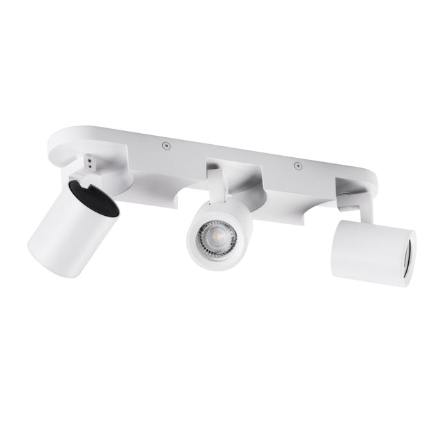 Laurin 340x70 3 x GU10 Round Ceiling Spotlight Bar - White
