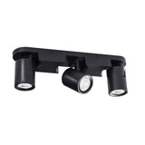 Laurin 340x70 3x GU10 Triple Round Ceiling Light - Black