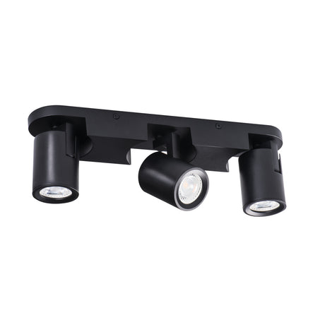 Laurin 340x70 3x GU10 Triple Round Ceiling Light - Black