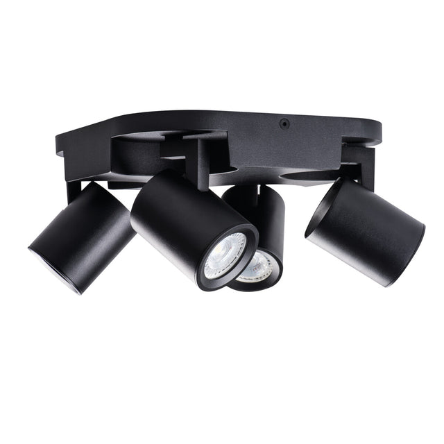 Laurin 220x220 4x GU10 Round Ceiling Light - Black