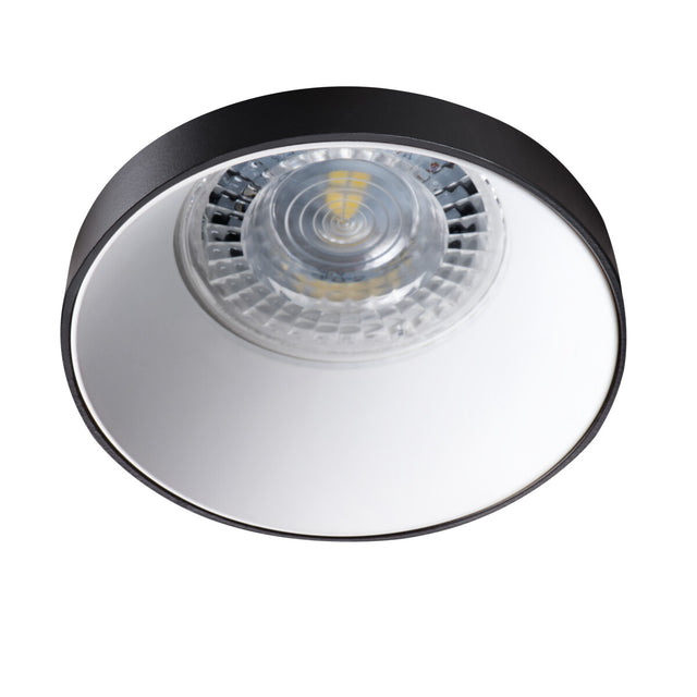 Simen Ø80 GU10 Recessed Spotlight Fitting B/W - Black/White