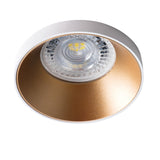 Simen Ø80 GU10 Recessed Spotlight - White / Gold W/G