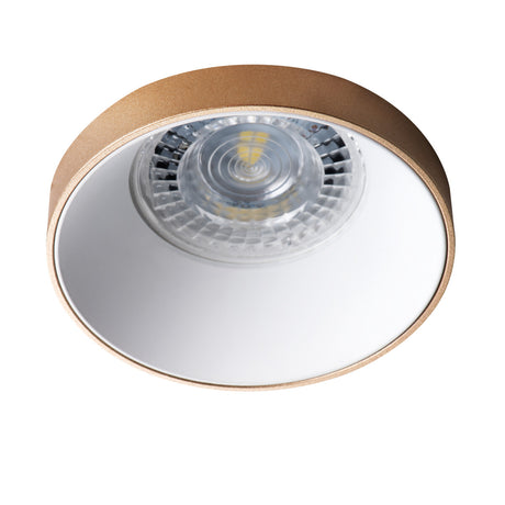 Simen Ø80 GU10 Round Recessed Spotlight - Gold / White (G/W)