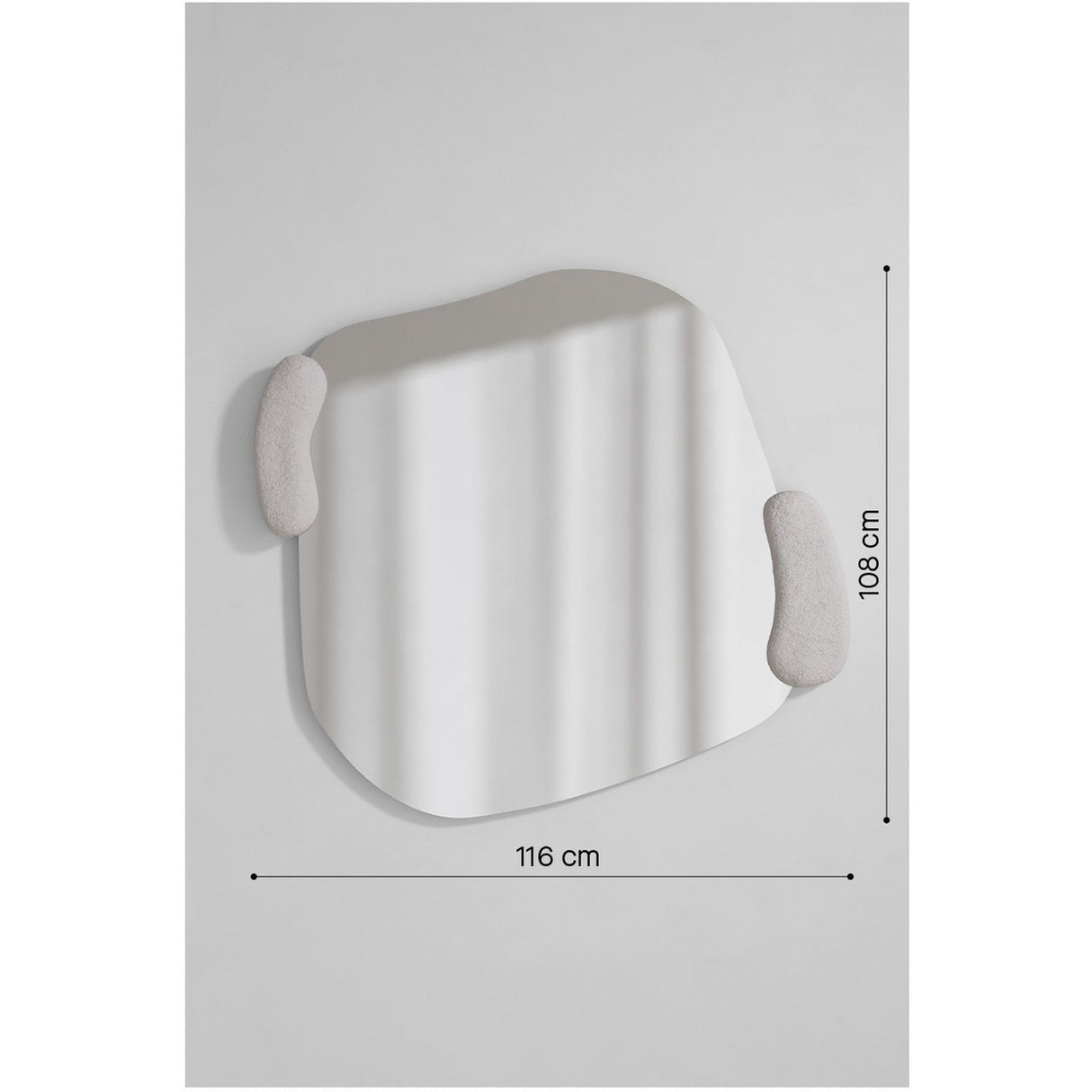 Calco Sculpted Irregular Wall Mirror 116cm - White