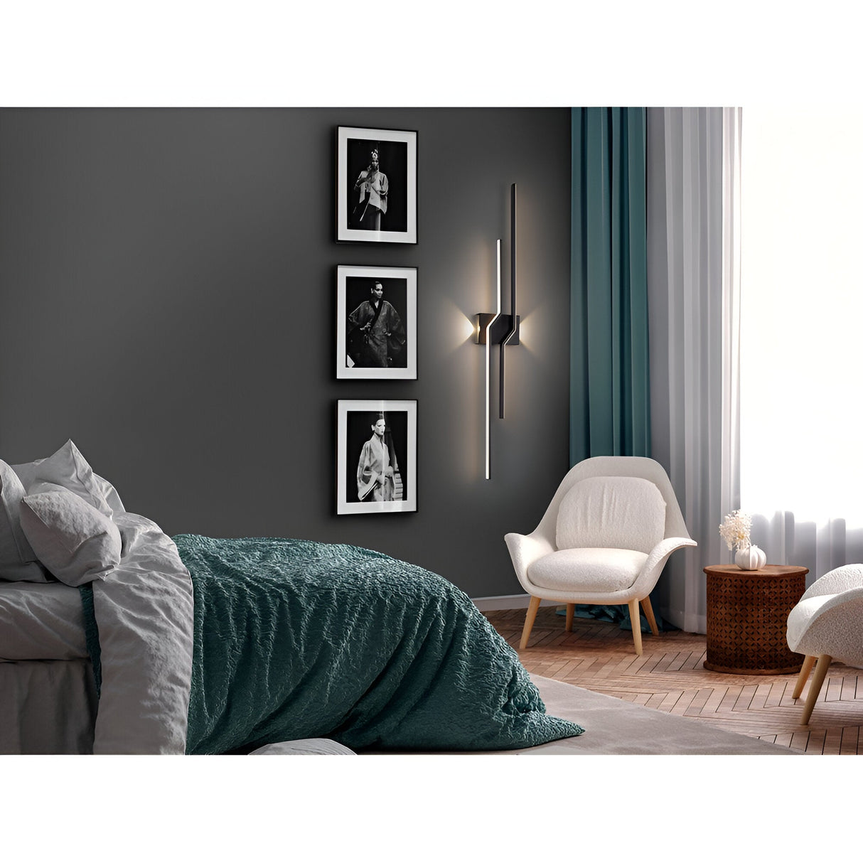 Zigzag Two Arm LED Wall Light 26W 3000K - Black