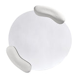 Calco White Sculpted Round Wall Mirror 73cm, with two hand-finished white sculpted forms holding the round mirror at opposite sides, textured brushstroke surface, shown on a plain white background.