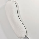 Calco White Sculpted Round Wall Mirror 73cm, close-up of the hand-finished white composite form with visible brush texture, shown against a plain white background.