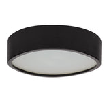 Jasmin Ø380 2 x E27 Round Wood Ceiling Light - Black