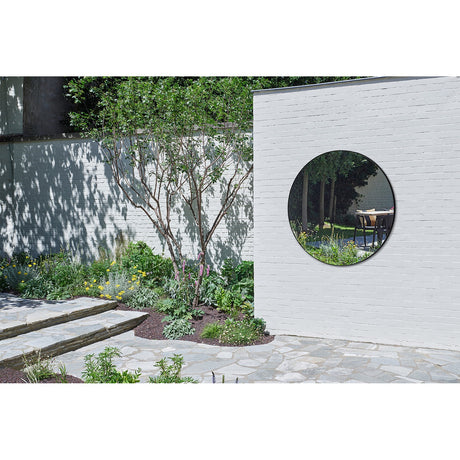 Hoop Outdoor Black Round Garden Mirror 105cm