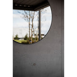 Hoop Outdoor Black Round Garden Mirror 105cm