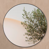 Hoop Outdoor Black Round Garden Mirror 105cm