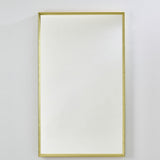 Rectangular wall mirror with a deep box frame in olive green velvet, glass recessed within the lined opening, shown against a plain light background.