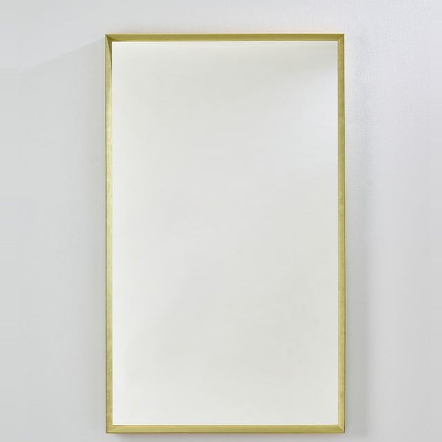 Rectangular wall mirror with a deep box frame in olive green velvet, glass recessed within the lined opening, shown against a plain light background.
