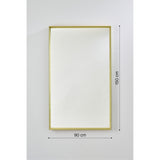 Velvet green framed rectangular wall mirror, dimension diagram showing 90cm width and 150cm height.