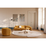 Terrazzo Rectangular Printed Glass Wall Mirror 120cm, frameless with multicoloured terrazzo chips printed at the lower edge, hung above a sofa in a living room setting.