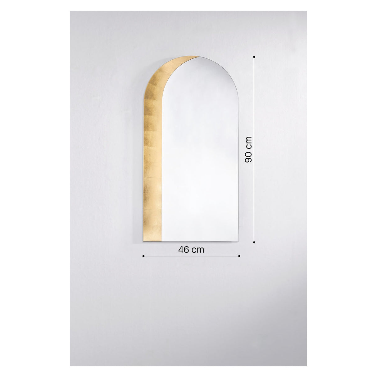 Gallery Gold Leaf Arch Top Wall Mirror 90cm