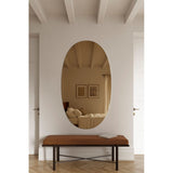 Oval Bronze Tinted Frameless Wall Mirror 160cm