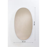 Oval Bronze Tinted Frameless Wall Mirror 160cm