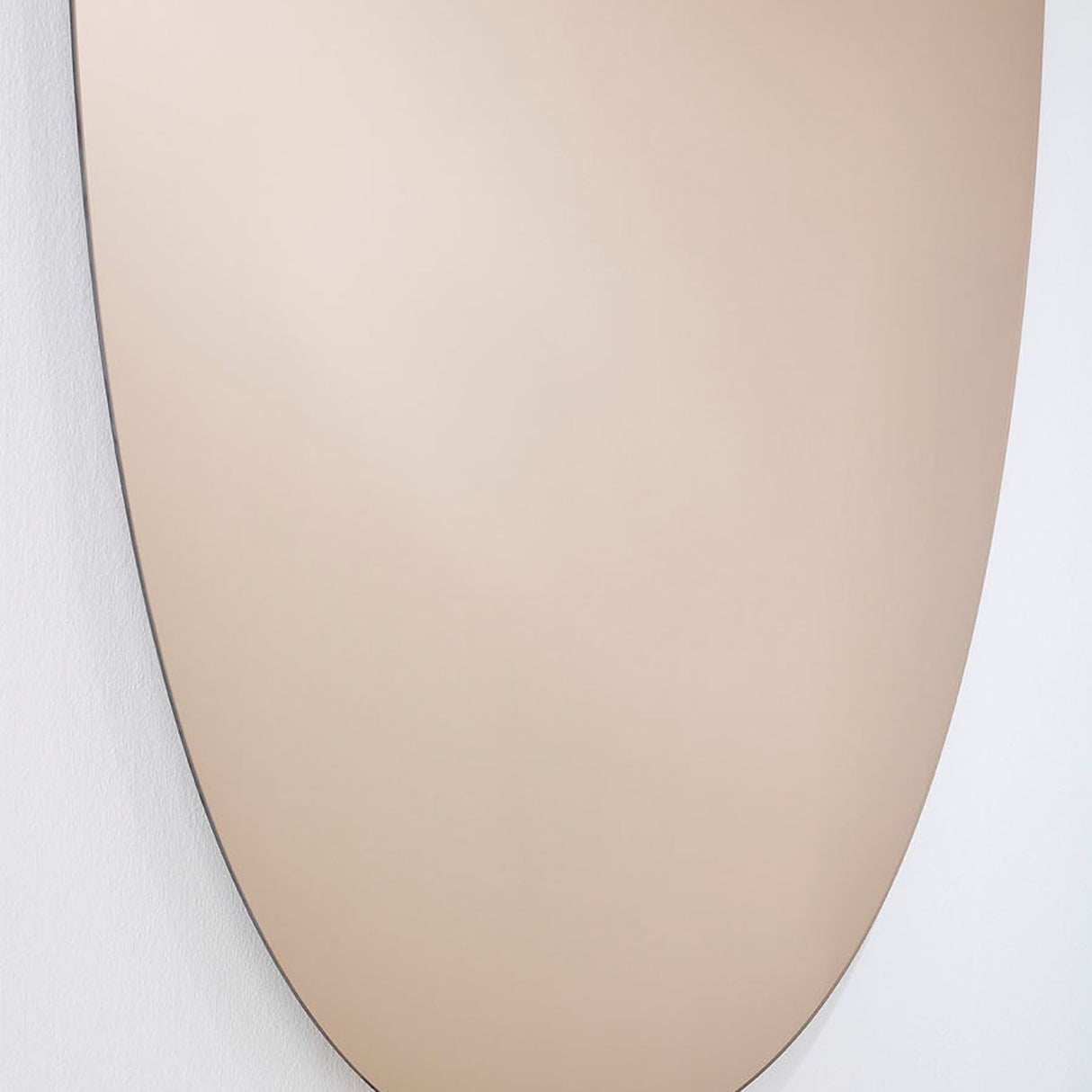 Oval Bronze Tinted Frameless Wall Mirror 160cm