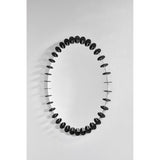 Ray Black Disc Edged Round Wall Mirror 65cm